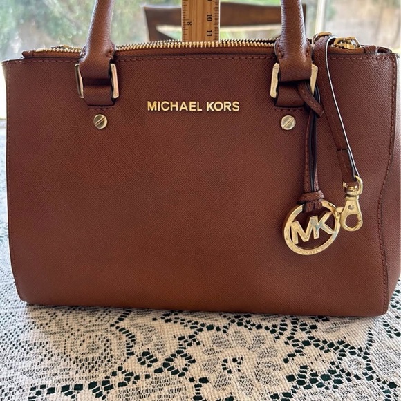 Michael Kors Handbags - Michael Kors Tan Leather Satchel